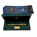 Gold pen in a green box